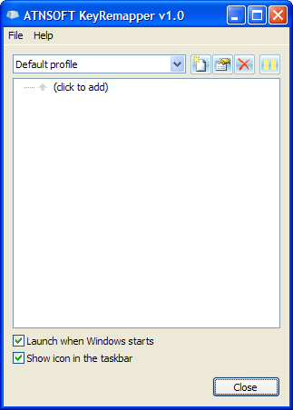 The main program window